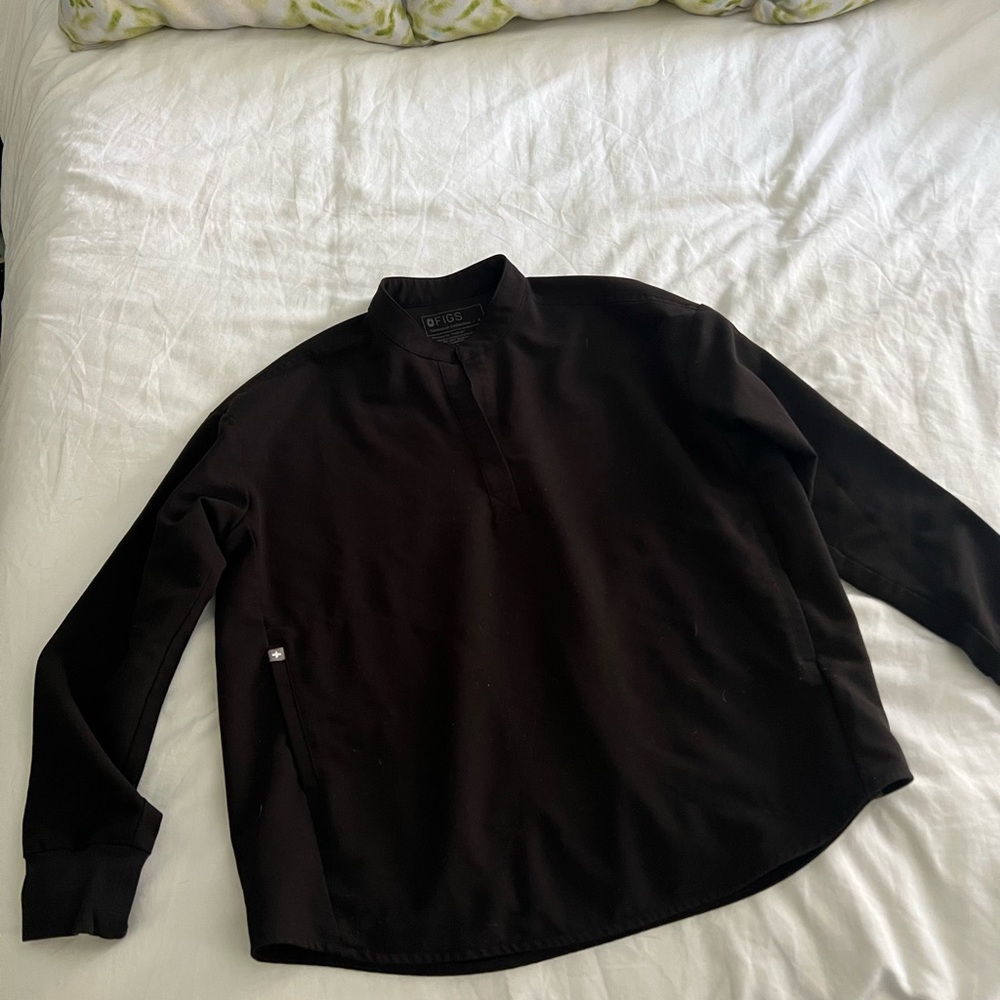 Black womens scrub top long sleeve rafaela style S